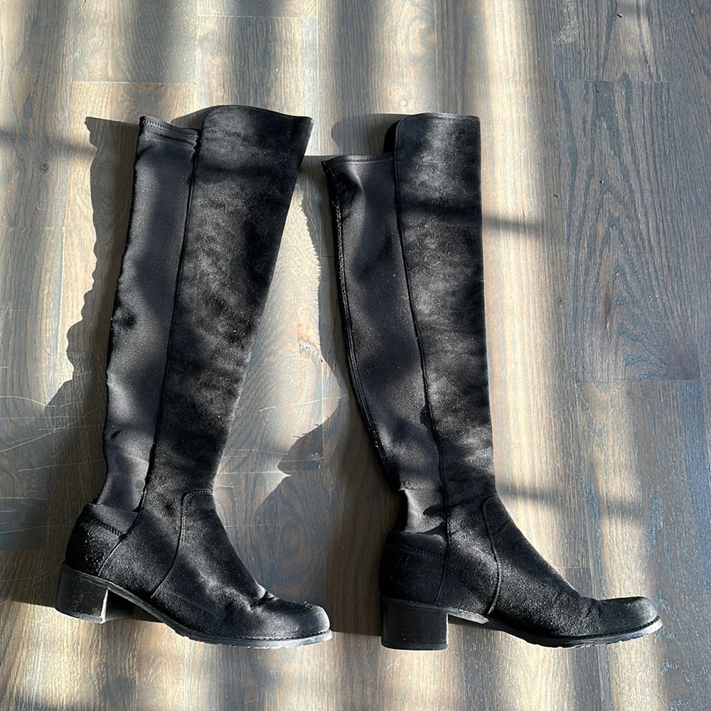 Stuart Weitzman Over-the-Knee Suede in Black